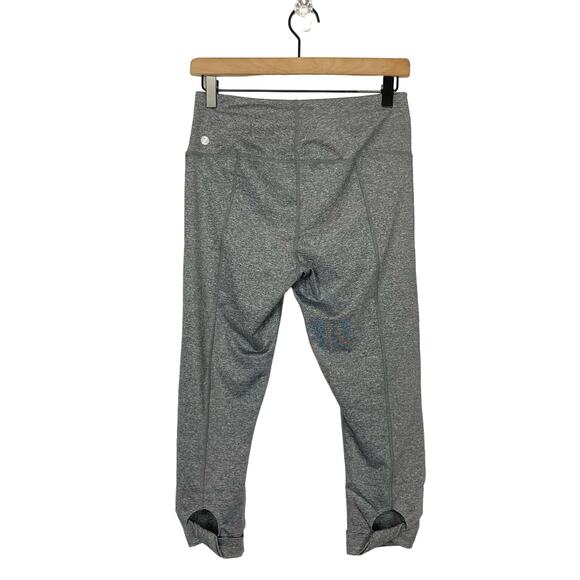 Z by Zella | Heather Gray Mid Rise Back Calf Twist Cropped Athletic Leggings - Picture 1 of 8